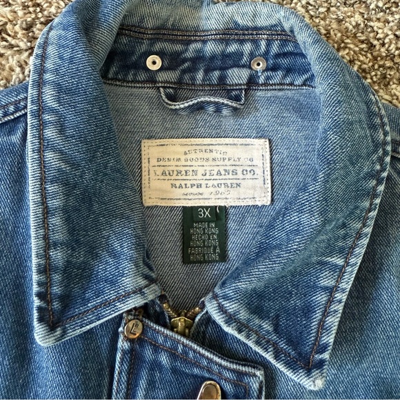 Oversized Ralph Lauren Denim Toggle Jacket Plus Size 3X - Picture 6 of 11